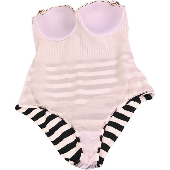 Garotas Retro Stripped Slimming Swimsuit - Picture 3 of 10